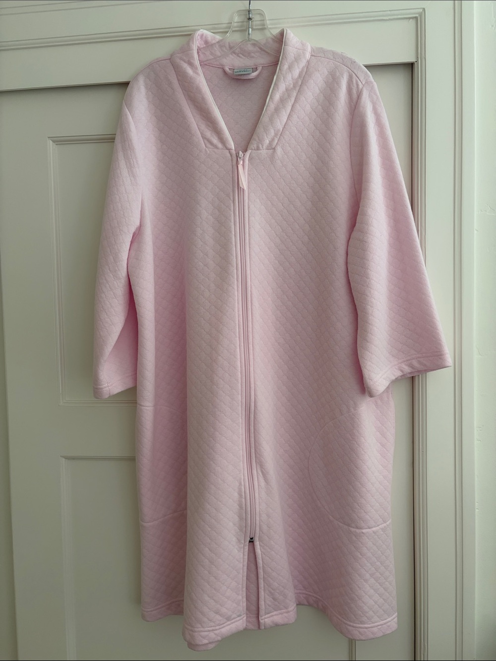 croft & barrow Light Pink Quilted Zip-Front Robe